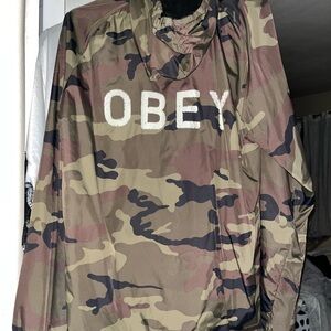 Obey Camouflage Hood & Button Windbreaker